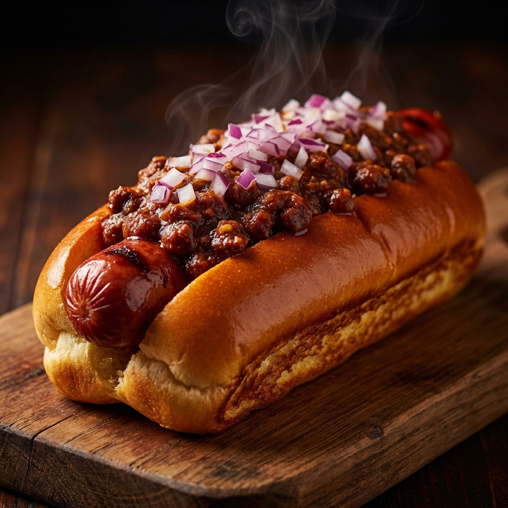 Authentic Texas-Style Chili Dog
